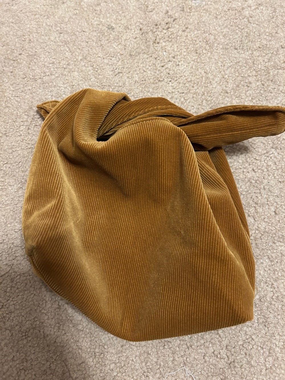 Merit Corduroy Knot Makeup Bag in Brown